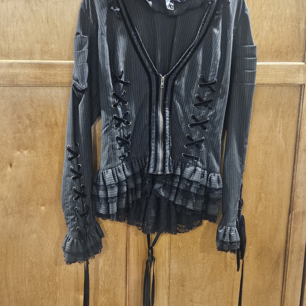 Elegant Womens Lace-Up Victorian Style Jacket
